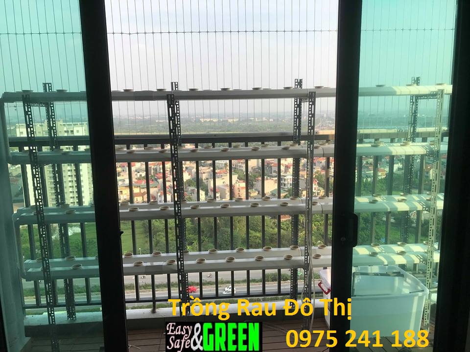 Giàn trồng rau thủy canh ban công 3M x 120 rọ trồng - Ảnh 1